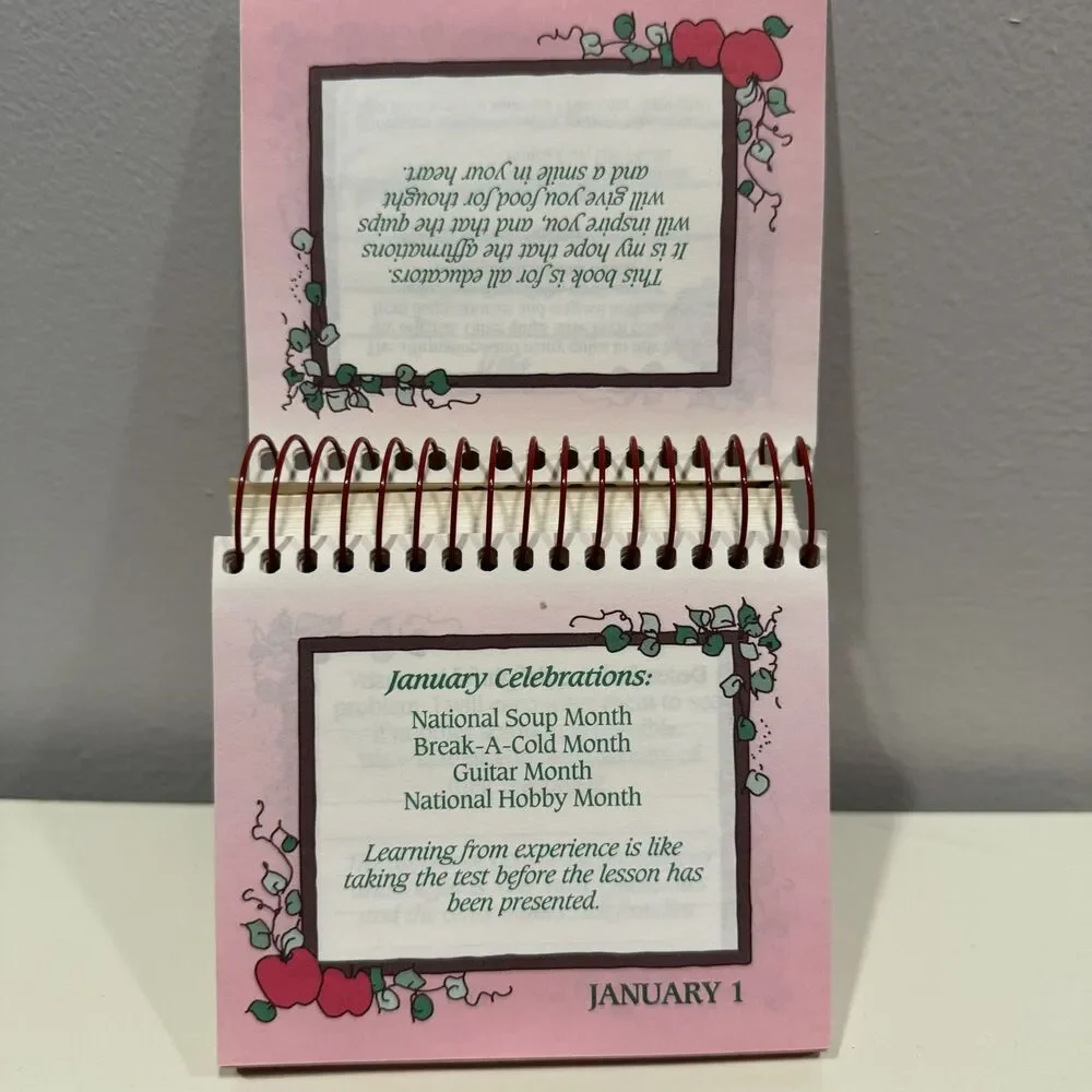 Vintage Teacher Daily Inspirational Flip Calendar Affirmations 1992 Spiral